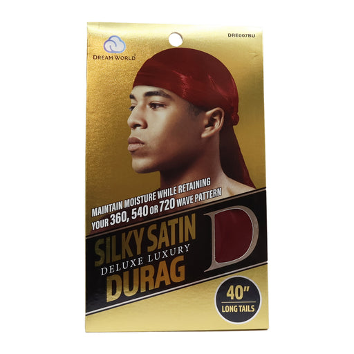 Dream World Deluxe Luxury Premium Silky Satin Durag, Burgundy