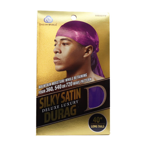 Dream World Deluxe Luxury Premium Silky Satin Durag, Purple