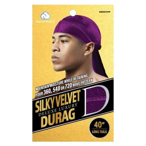 Dream World Deluxe Luxury Premium Silky Velvet Durag, Purple