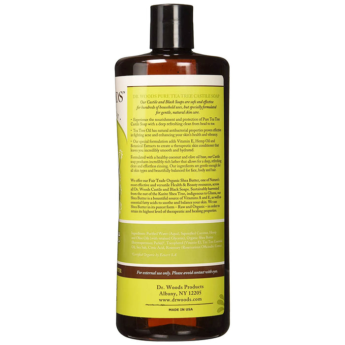 Dr Woods Pure Castile Soap Tea Tree, 32 Oz.