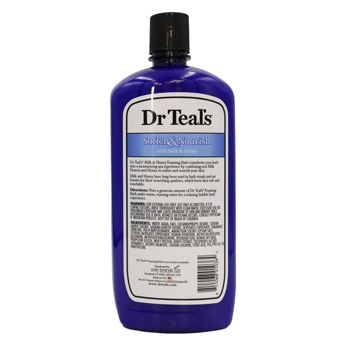 Dr Teals Epsom Salt Foaming Bath Soften Milk Honey, 34 Oz.