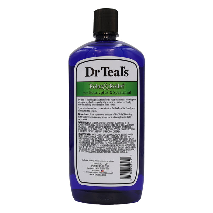 Dr Teals Epsom Salt Foaming Bath Relieve Eucalyptus 34 Oz.