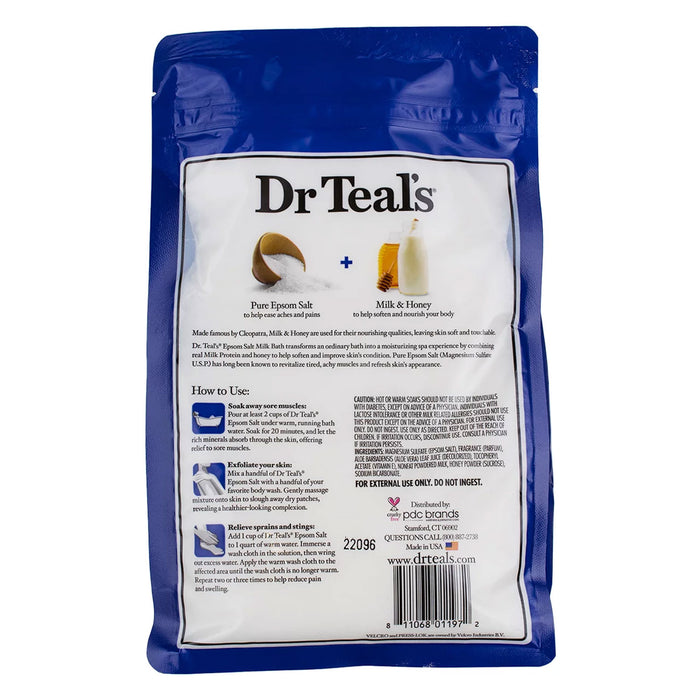 Dr Teals Epsom Salt Soaking Solution Soften Milk Honey, 3 LB.