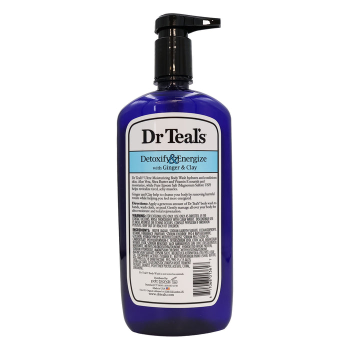 Dr Teals Epsom Salt Body Wash Detoxify Energize 24 Oz.