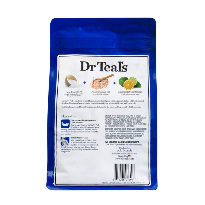 Dr Teals Epsom Salt Soaking Solution Restore Pink Himalaya 3 LB.