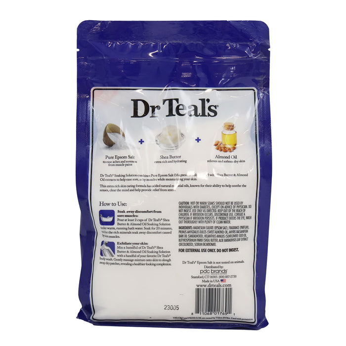 Dr Teals Epsom Salt Soaking Solution Shea Butter and Almond Oil 3 LB.