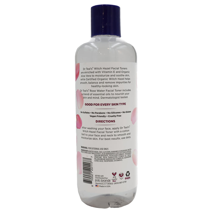 Dr Teals Witch Hazel Facial Toner Rose, 16 Oz