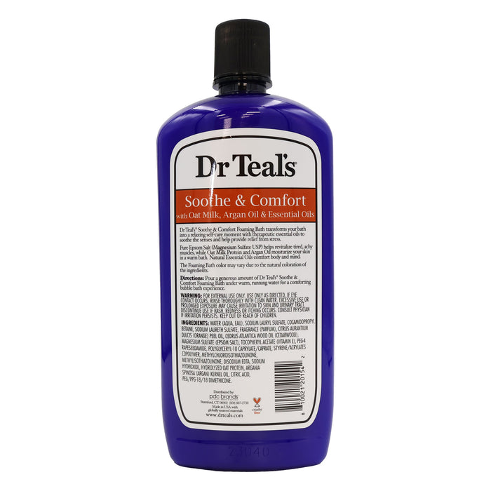 Dr Teals Epsom Salt Foaming Bath Oat Milk and Argan Oil 34 Oz.