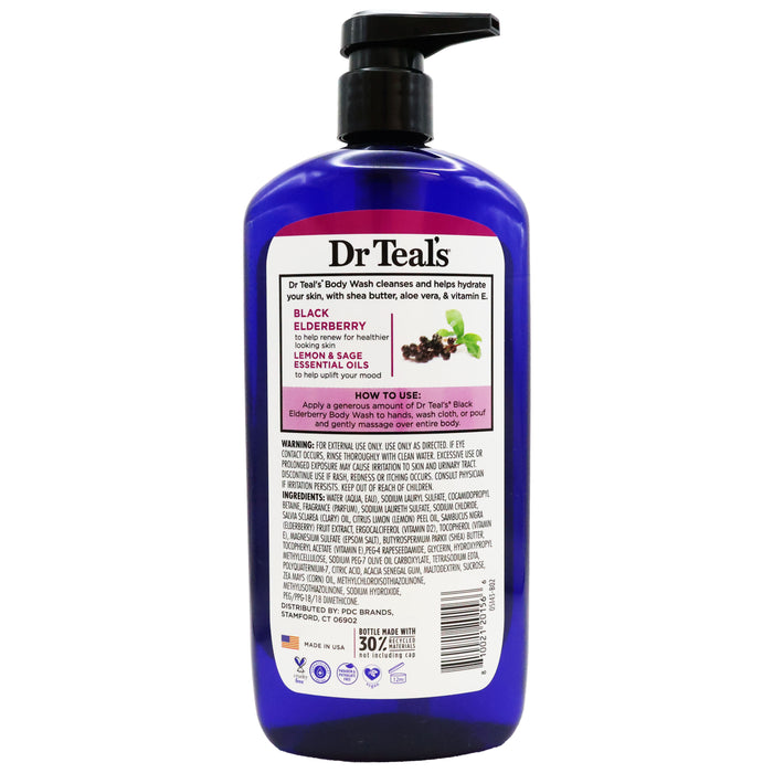 Dr Teals Body Wash Black Elderberry 24 Oz.