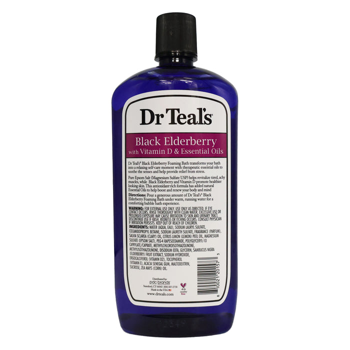 Dr Teals Epsom Salt Foaming Bath Black Elderberry, 34 Oz.