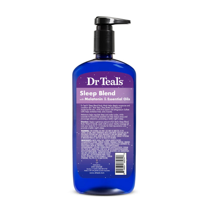Dr Teals Epsom Salt Body Wash Sleep Blend with Melatonin 24 Oz.