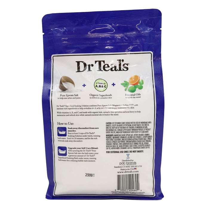 Dr Teals Epsom Salt Soaking Solution Refresh Revitalize, 3 LBS