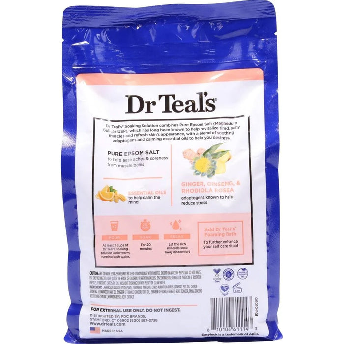Dr. Teal's Stress Relief Essential Oils Foaming Bath, Ginseng Ginger 3 Lbs