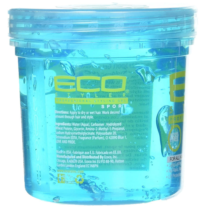Eco Styling Gel Blue Sport Blue, 16 Oz