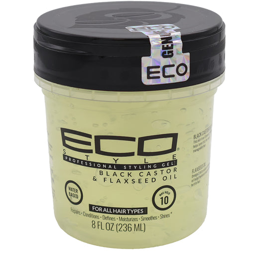 Eco Styling Gel Black Castor Flax Seed Oil 8 oz
