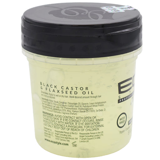 Eco Styling Gel Black Castor Flax Seed Oil 8 oz