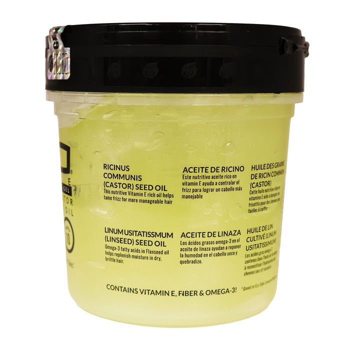 Eco Styling Gel Black Castor and Flax Seed Oil 16 Oz.