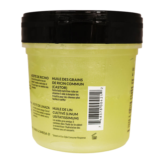 Eco Styling Gel Black Castor and Flax Seed Oil 16 Oz.