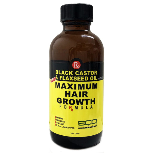Eco Black Castor Flaxseed Oil Maximum Hair Growth 2 oz