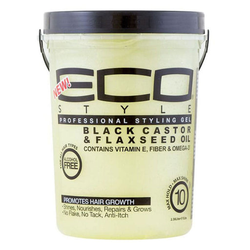 Eco Styling Gel Black Castor Flax Seed Oil, 80 Oz.