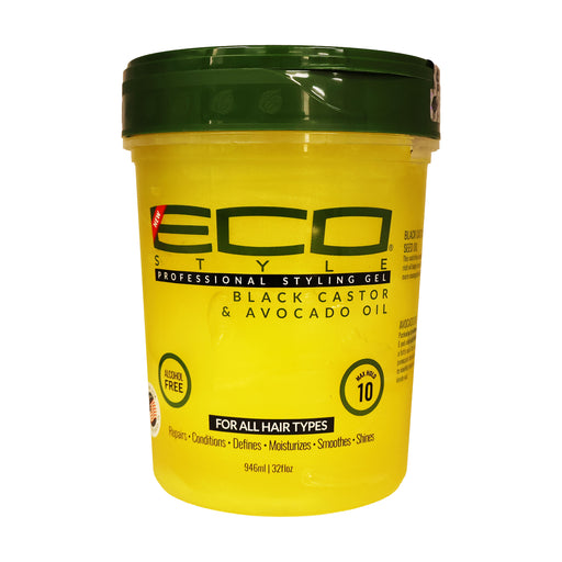 Eco Styling Gel Black Castor and Avocado Oil 32 Oz.