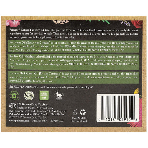 Palmer's Natural Fusions Diy Cocktail Kit, Natural Oils For Healthy Scalp 0.33 Oz, 3/PK