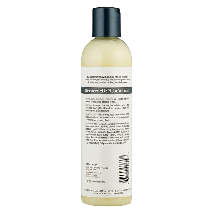 Eden Body Works Coconut Shea Moisture Shampoo, 8 Oz.