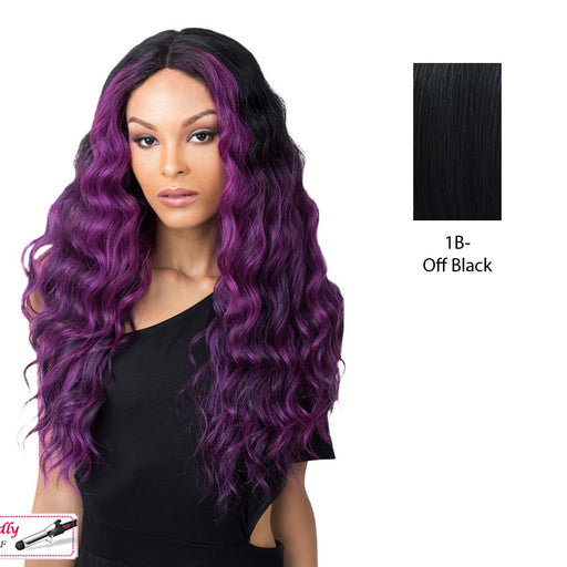 100% Synthetic Hair Wig With Deep Center Part At The Edge,Off black