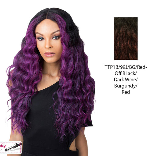 100% Synthetic Hair Wig With Deep Center Part At The Edge,TTP1B/99J/BG/RED