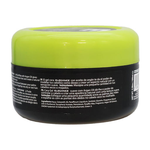 Elegance Hair Styling Wax with Argan Oil Soft, 3.38 Oz.