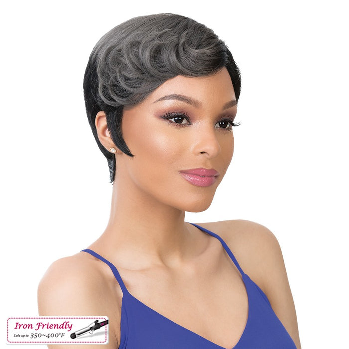 100% Synthetic Hair Iron Friendly Wig Eve,TTH1B/CHARCOAL GREY