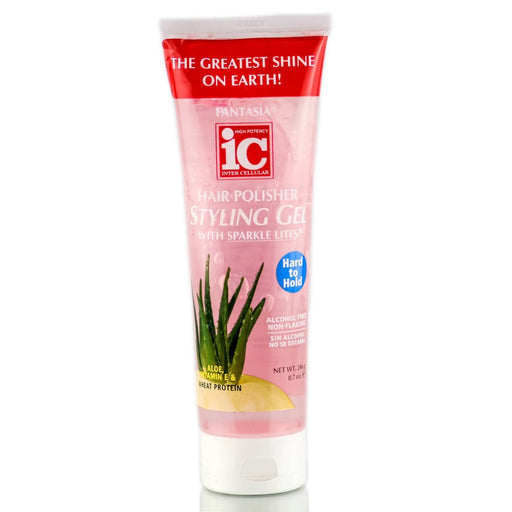 Fantasia IC Hair Polisher Styling Gel With Sparkle Lites Hard To Hold, 7 Oz
