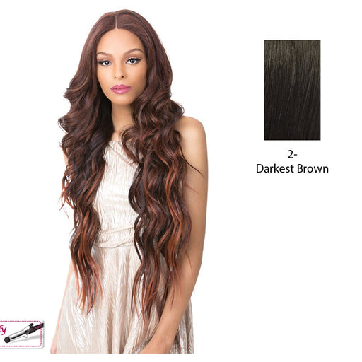 Synthetic Hair Lace Front Wig, S Lace Front Wig (13 X 6 Knots By Hand),Darkest brown