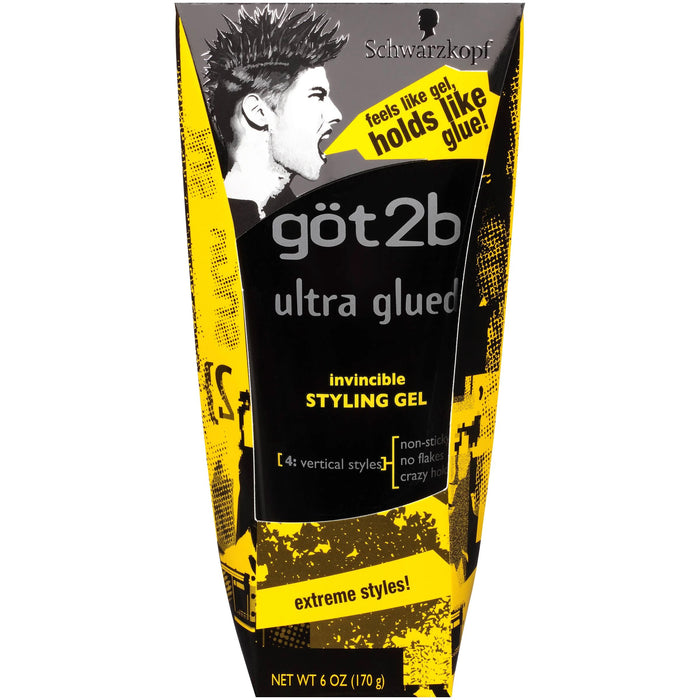 Got2b Ultra Glued Invincible Styling Hair Gel 6 Oz.