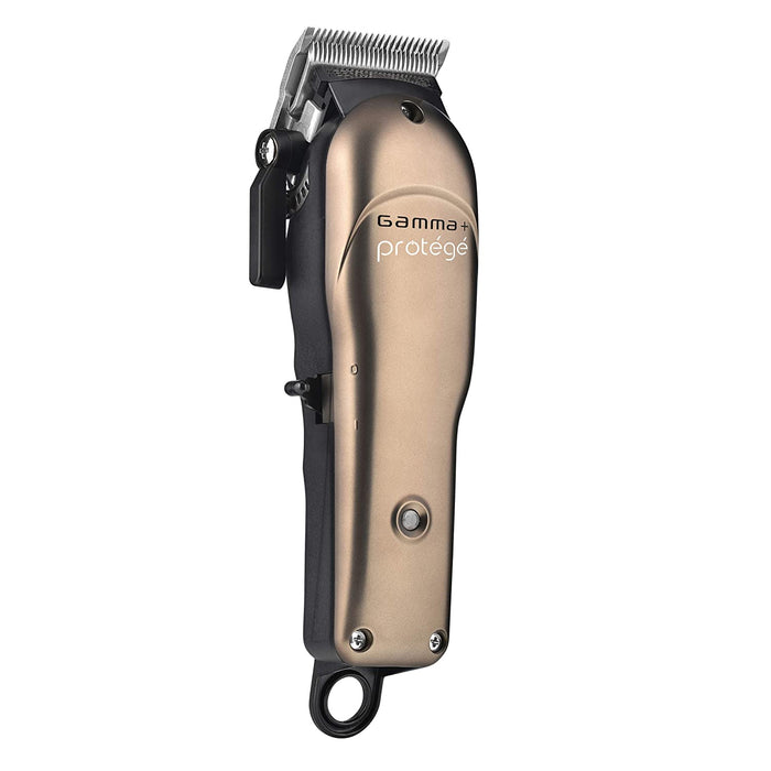 GAMMA Protege Cordless Hair Clipper, Stainless Steel Taper Blade, 5 Guards, Matte Metallic Gunmetal