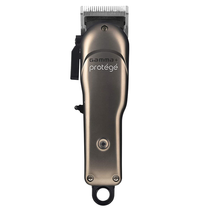 GAMMA Protege Cordless Hair Clipper, Stainless Steel Taper Blade, 5 Guards, Matte Metallic Gunmetal