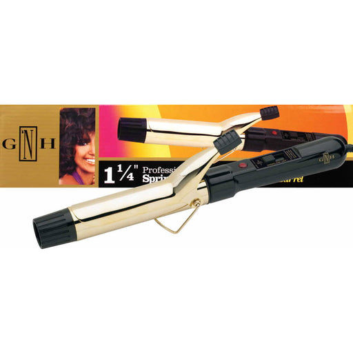 Goldn Hot Gnh Spring Curling Iron W/ Gold Barrel 01583 1-1/4"