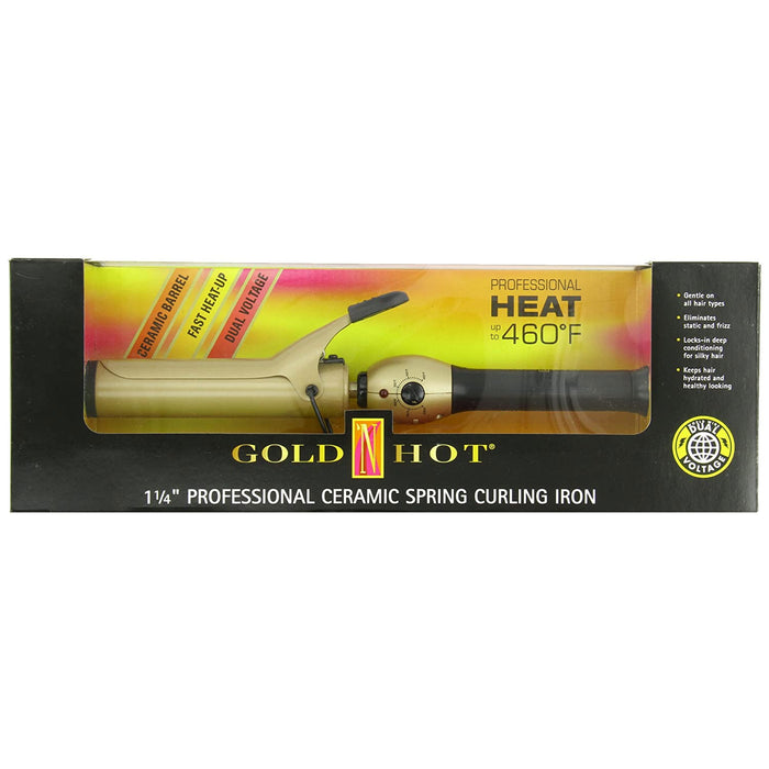 Goldn Hot Ceramic Spring Curling Iron 1-1/4"