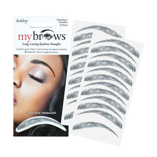 Godefroy Mybrow Transfers, Medium Arch, Natural Black, 12 Pairs