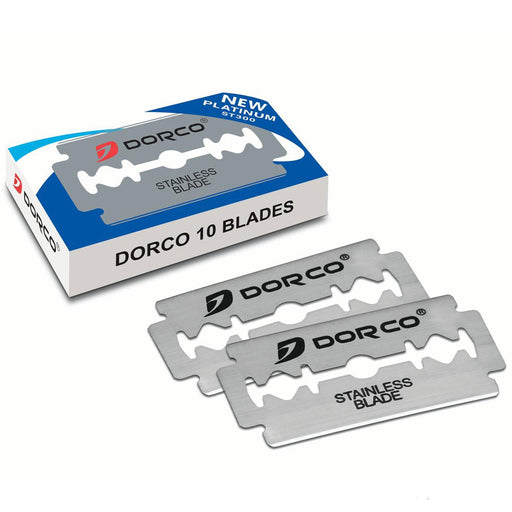Dorco St300 Platinum Extra Double Edge Razor Blades, Silver, 10/PK