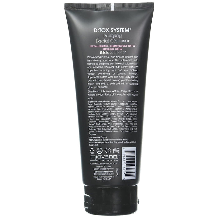 Giovanni D Tox System Purifying Facial Cleanser, 7 Oz.