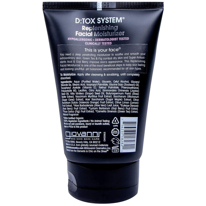 Giovanni D Tox System Replenishing Facial Moisturizer, 4 Oz.