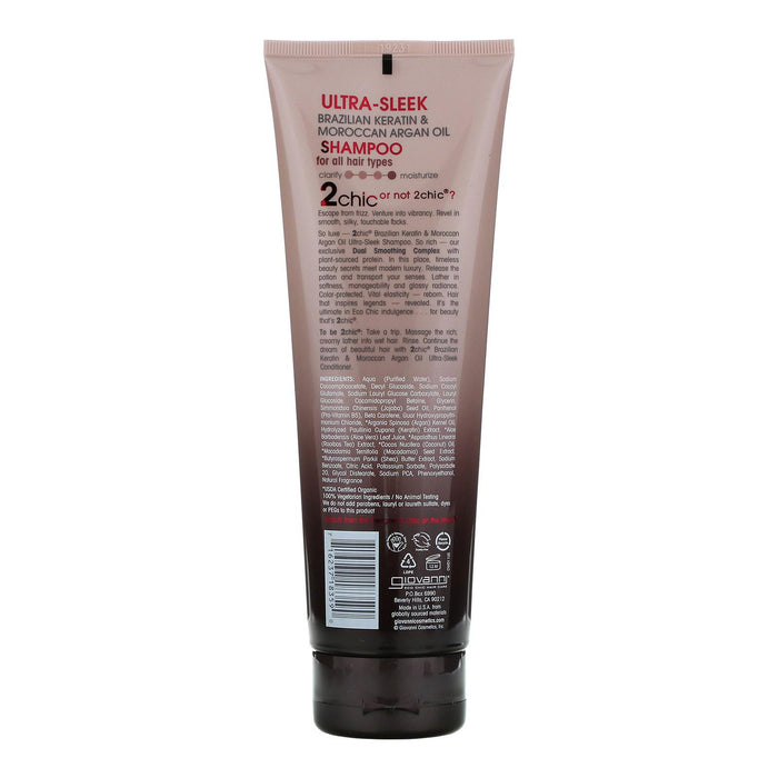Giovanni 2Chic Sleek Shampoo Keratin Argan Oil, 8.5 Oz.