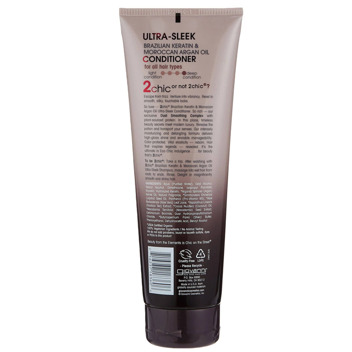 Giovanni 2Chic Sleek Conditioner Keratin Argan Oil, 8.5 Oz.