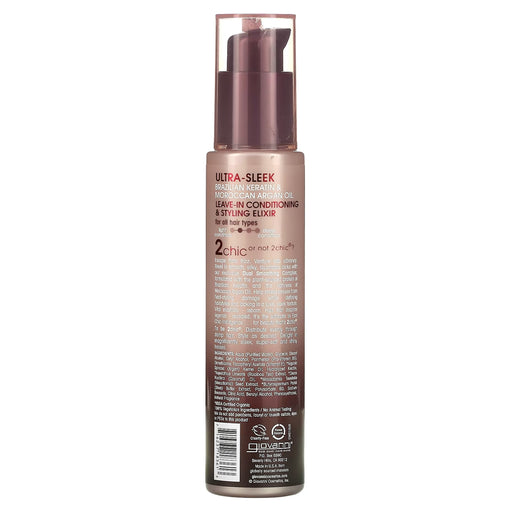 Giovanni 2Chic Sleek Leave In Condition Keratin Argan Oil, 4 Oz.