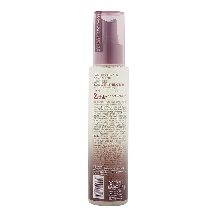 Giovanni 2Chic Sleek Blow Out Styling Mist Keratin Argan, 4 Oz.