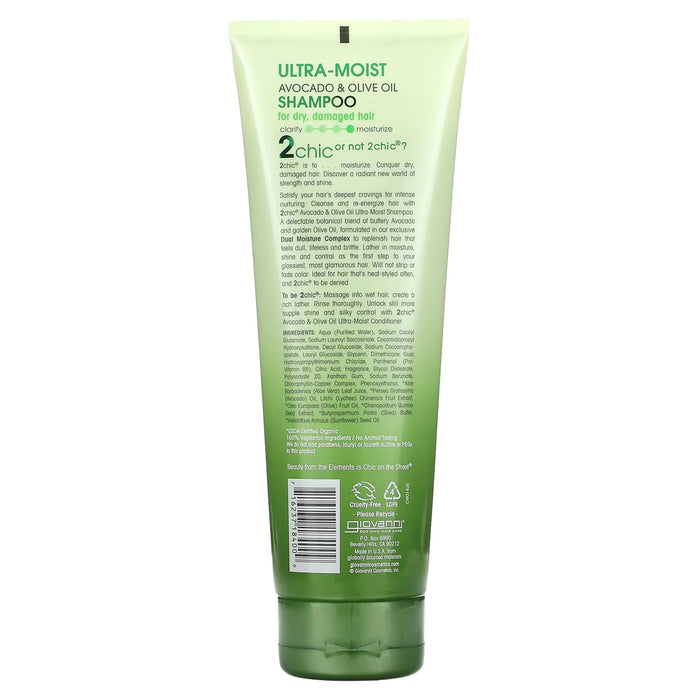 Giovanni 2Chic Moist Shampoo Avocado Olive Oil, 8.5 Oz.