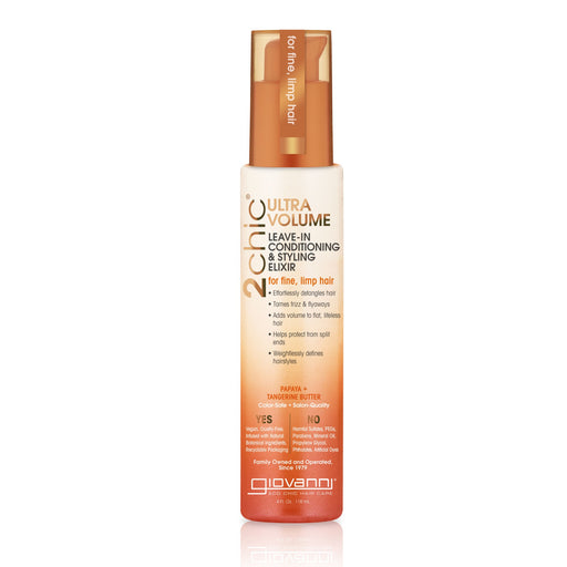 Giovanni 2Chic Volume Leave In Condition Tangerine Papaya, 4 Oz.
