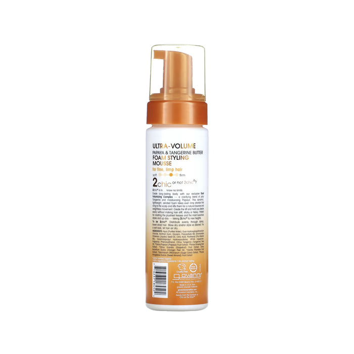 Giovanni 2Chic Volume Foam Styling Mousse Tangerine Papaya, 7 Oz.