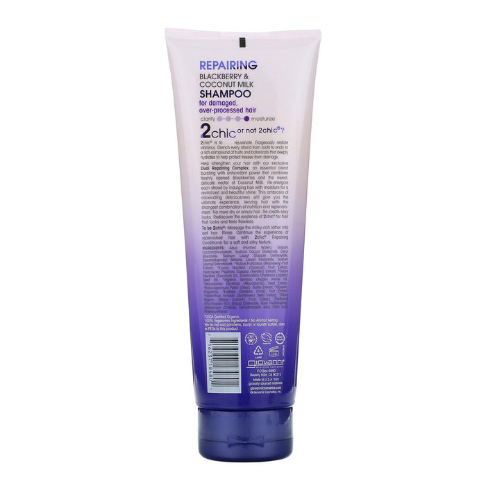 Giovanni 2Chic Repairing Shampoo Blackberry Coco Milk, 8.5 Oz.